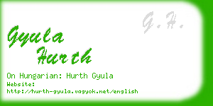 gyula hurth business card